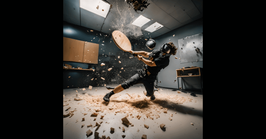 Best Rage Rooms in Chicago 6 a guy hitting something