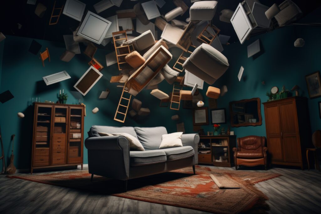 What are Rage Rooms? Stress-Relief Trend 4 a room with a couch and ladders